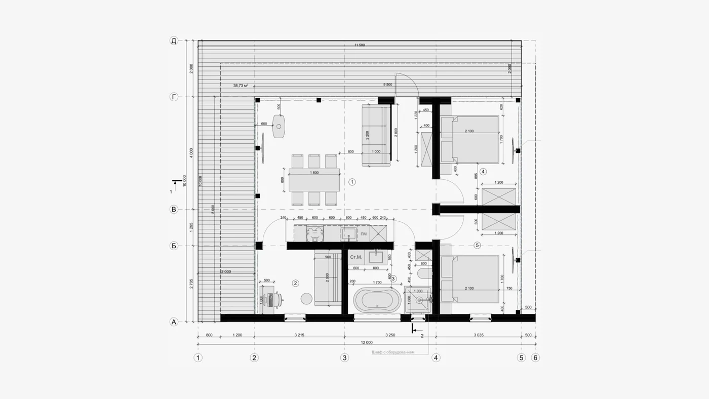 Планировка GLASSBOX 76